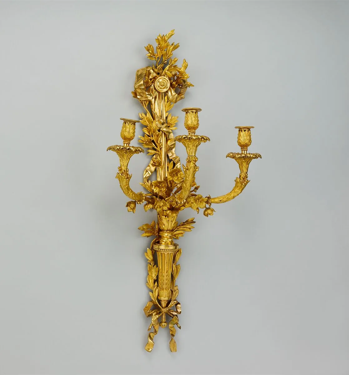 Set of four three-light wall brackets — Unknown