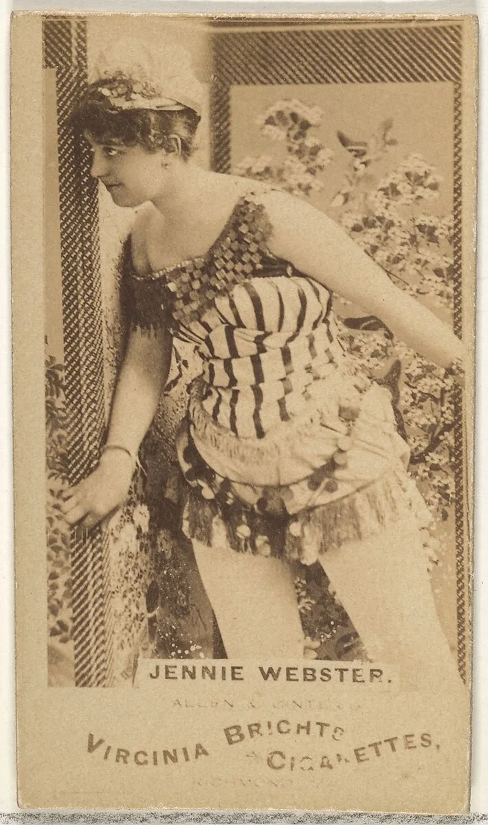 Jennie Webster, from the Actors and Actresses series (N45, Type 1) for Virginia Brights Cigarettes — Allen & Ginter