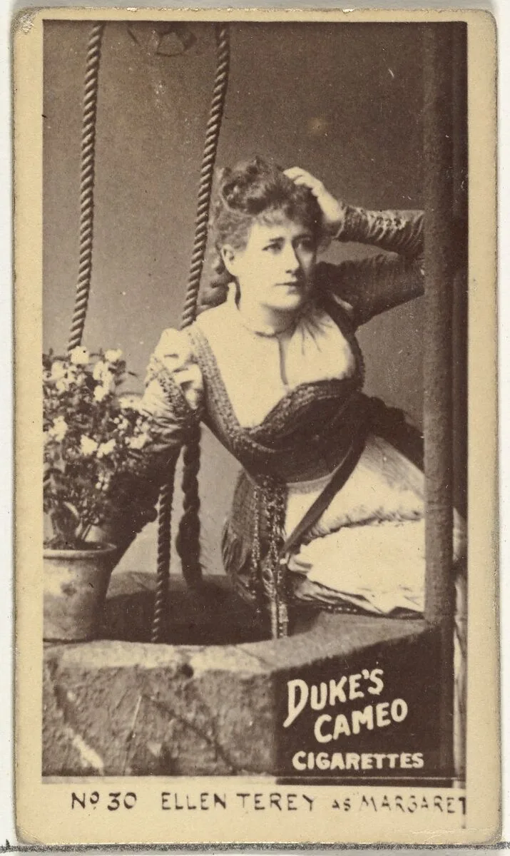 Card Number 30, Ellen Terey as Margaret, from the Actors and Actresses series (N145-4) issued by Duke Sons & Co. to promote Cameo Cigarettes — W. Duke, Sons & Co.