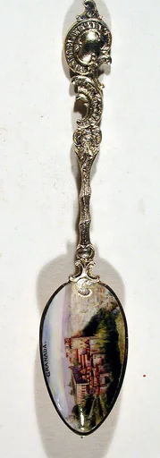 Souvenir spoon with view of La Alhambra overlooking Granada