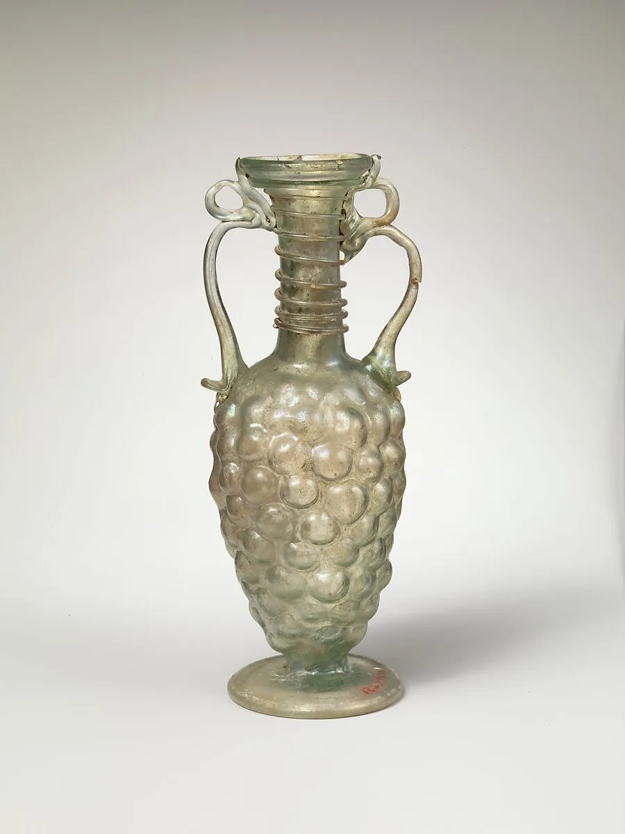 Glass bottle shaped like a bunch of grapes — Unknown