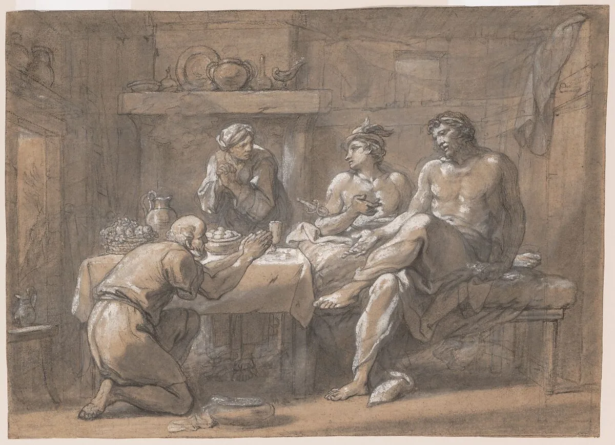 Jupiter and Mercury in the House of Baucis and Philemon — Hyacinthe Collin de Vermont