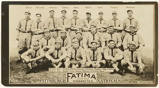 Pittsburgh Pirates, National League, from the "Baseball Team" series (T200), issued by Liggett & Myers Tobacco Company to promote Fatima Turkish Blend Cigarettes