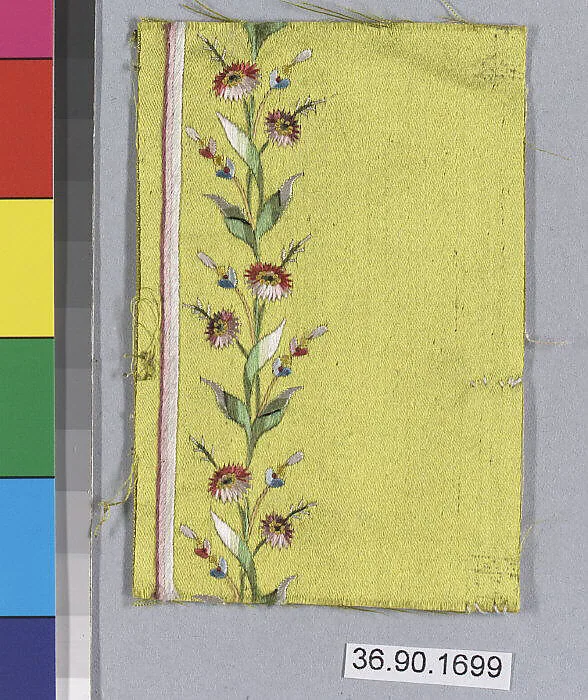 Embroidery sample for a man’s suit or waistcoat — Unknown