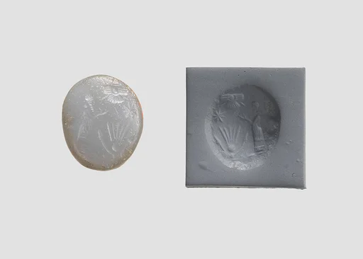 Stamp seal (oval conoid) with cultic scene