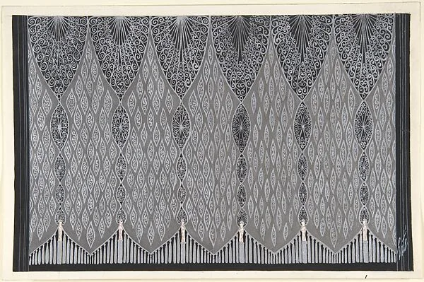 Design for Silver and Black Curtain (Deuxième Voile) for "Les Mariages," George White's Scandals, New York — Erté (Romain de Tirtoff)