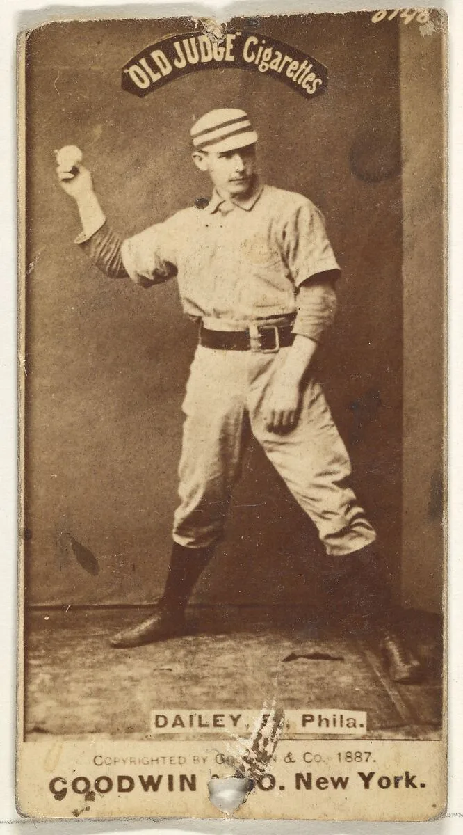 Edward M. Daily, Pitcher, Philadelphia, from the Old Judge series (N172) for Old Judge Cigarettes — Goodwin & Company