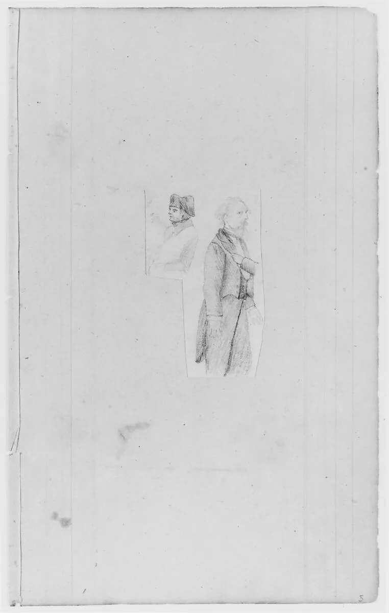 Loose Drawing—Soldier and Man (from Sketchbook) — John William Casilear