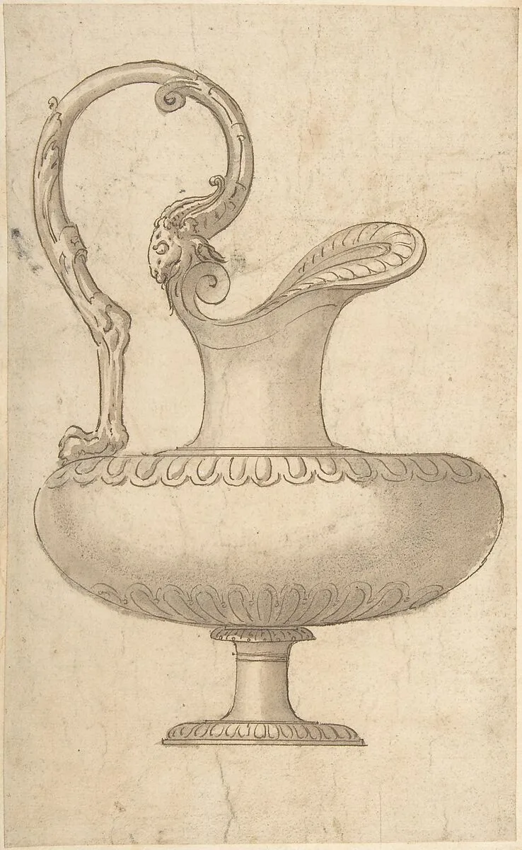 Drawing of a Ewer in Antique Style — Giulio Romano