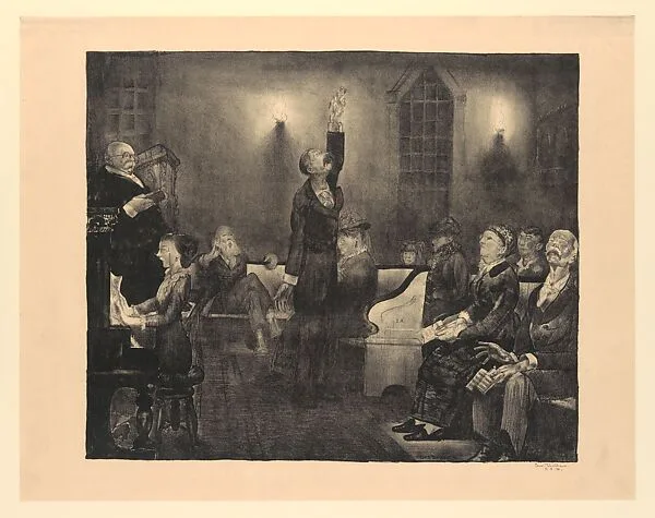 Prayer Meeting, Second Stone — George Bellows|George Bellows