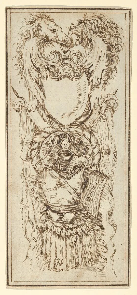 Ornament with Armor and Horses' Heads — Stefano della Bella