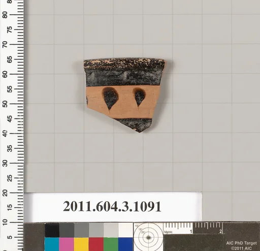 Terracotta rim fragment of a mastoid (drinking cup with narrow base)
