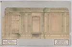 The Breakers: unidentified room, design for pilastered wall pannelling with wallpaper and mantlepiece — Ogden Codman, Jr.|Ogden Codman, Jr.
