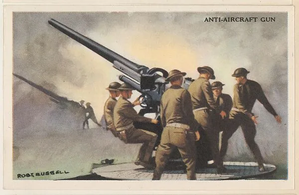 Anti-Aircraft Gun, bakery card from the National Defense series (D59), issued by Bell Bakeries, Inc. — Bell Bakeries, Inc.