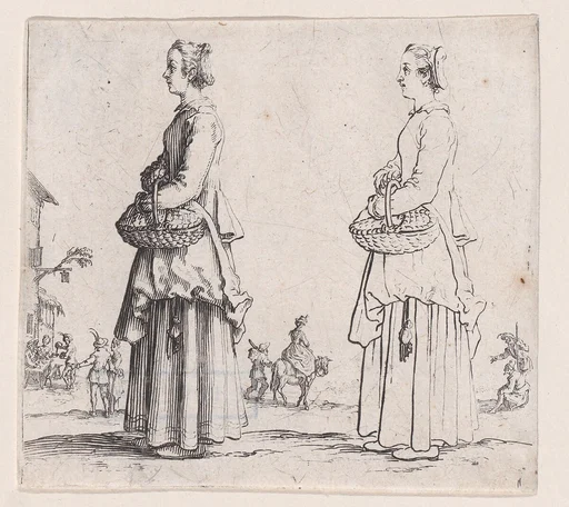 La Paysanne Tournée a Gauche, un Panier a son Bras (La Paysanne Turned to the Left, a Basket in her Arms), from Varie Figure (Various Figures)