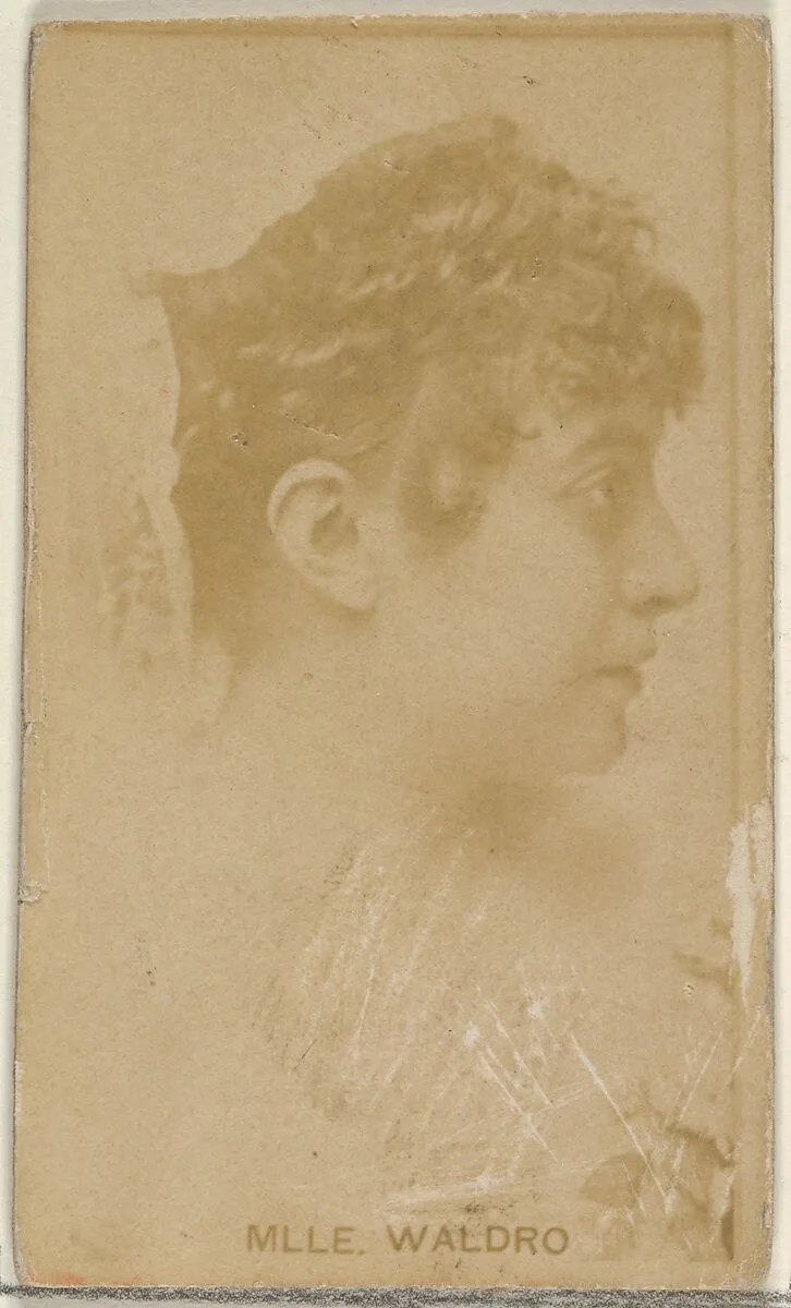 Mlle. Waldro, from the Actors and Actresses series (N45, Type 8) for Virginia Brights Cigarettes — Allen & Ginter