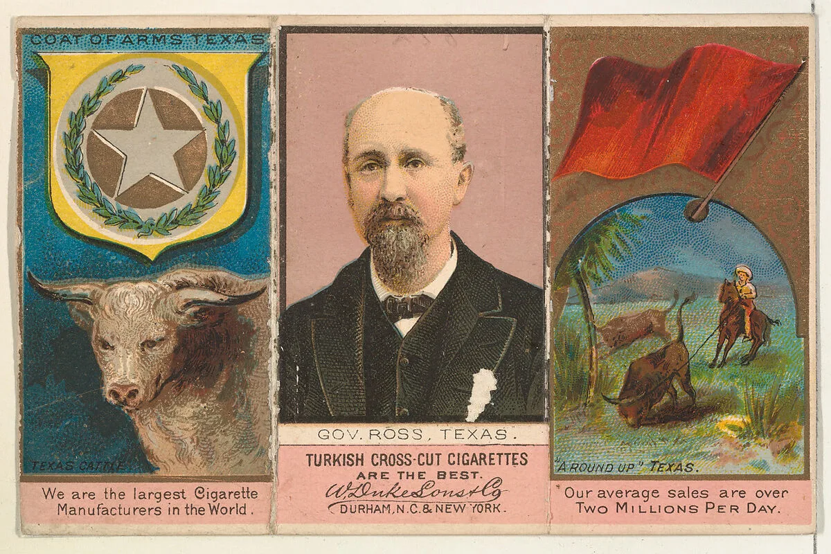 Governor Ross, Texas, from "Governors, Arms, Etc." series (N133-1), issued by Duke Sons & Co. — W. Duke, Sons & Co.