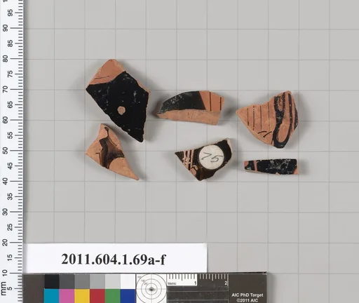 Terracotta fragments of a kylix (drinking cup)