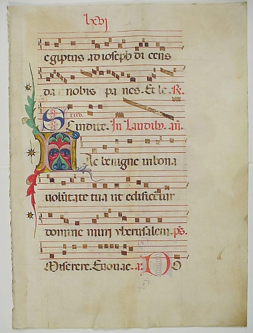 Manuscript Leaf with Initial A, from an Antiphonary — Unknown