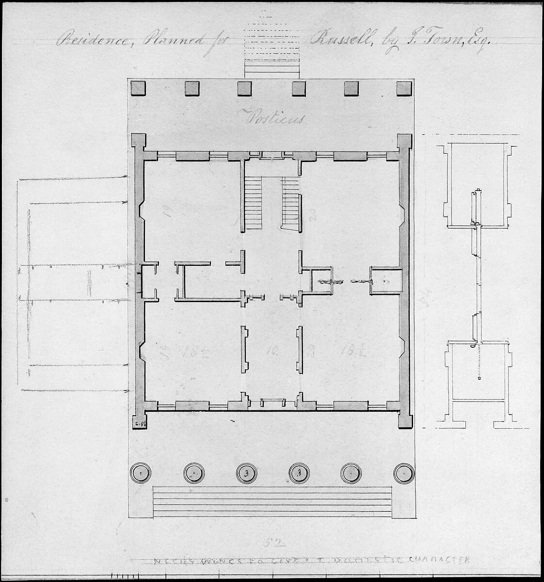 Residence, Planned for Russell, by I. Town, Esq. — Alexander Jackson Davis|Ithiel Town