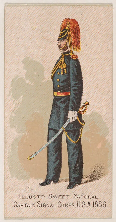 Captain, Signal Corps, United States Army, 1886, from the Military Series (N224) issued by Kinney Tobacco Company to promote Sweet Caporal Cigarettes — Kinney Brothers Tobacco Company
