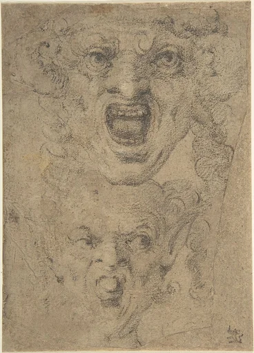 Two Studies for a Grotesque Head