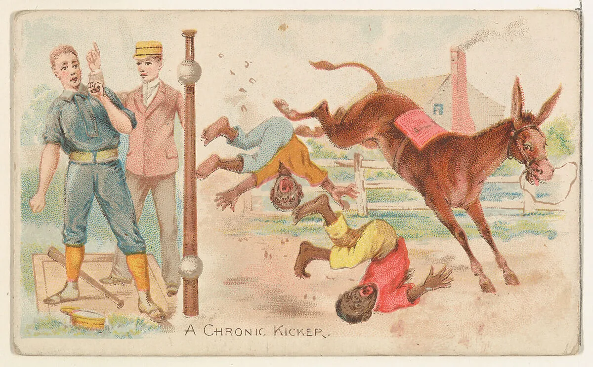 A Chronic Kicker, from the Talk of the Diamond set (N135) issued by Duke Sons & Co., a branch of the American Tobacco Company — American Tobacco Company|Schumacher & Ettlinger|W. Duke, Sons & Co.