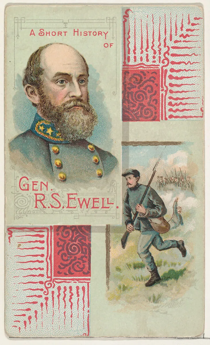 A Short History of General Richard Stoddart Ewell, from the Histories of Generals series (N114) issued by W. Duke, Sons & Co. to promote Honest Long Cut Smoking and Chewing Tobacco — Knapp & Company|W. Duke, Sons & Co.
