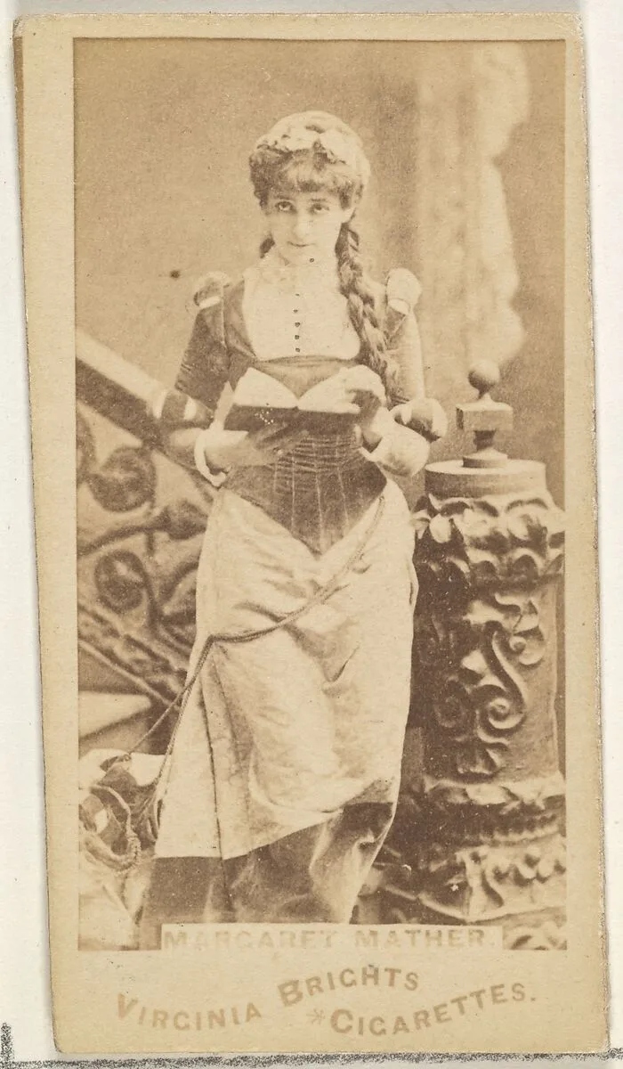 Margaret Mather, from the Actors and Actresses series (N45, Type 1) for Virginia Brights Cigarettes — Allen & Ginter