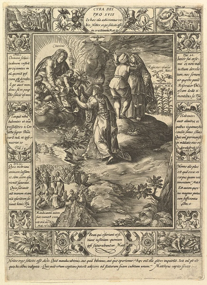 Cura Dei Pro Suis, from "Allegories of the Christian Faith, from Christian and Profane Allegories" — Hendrick Goltzius