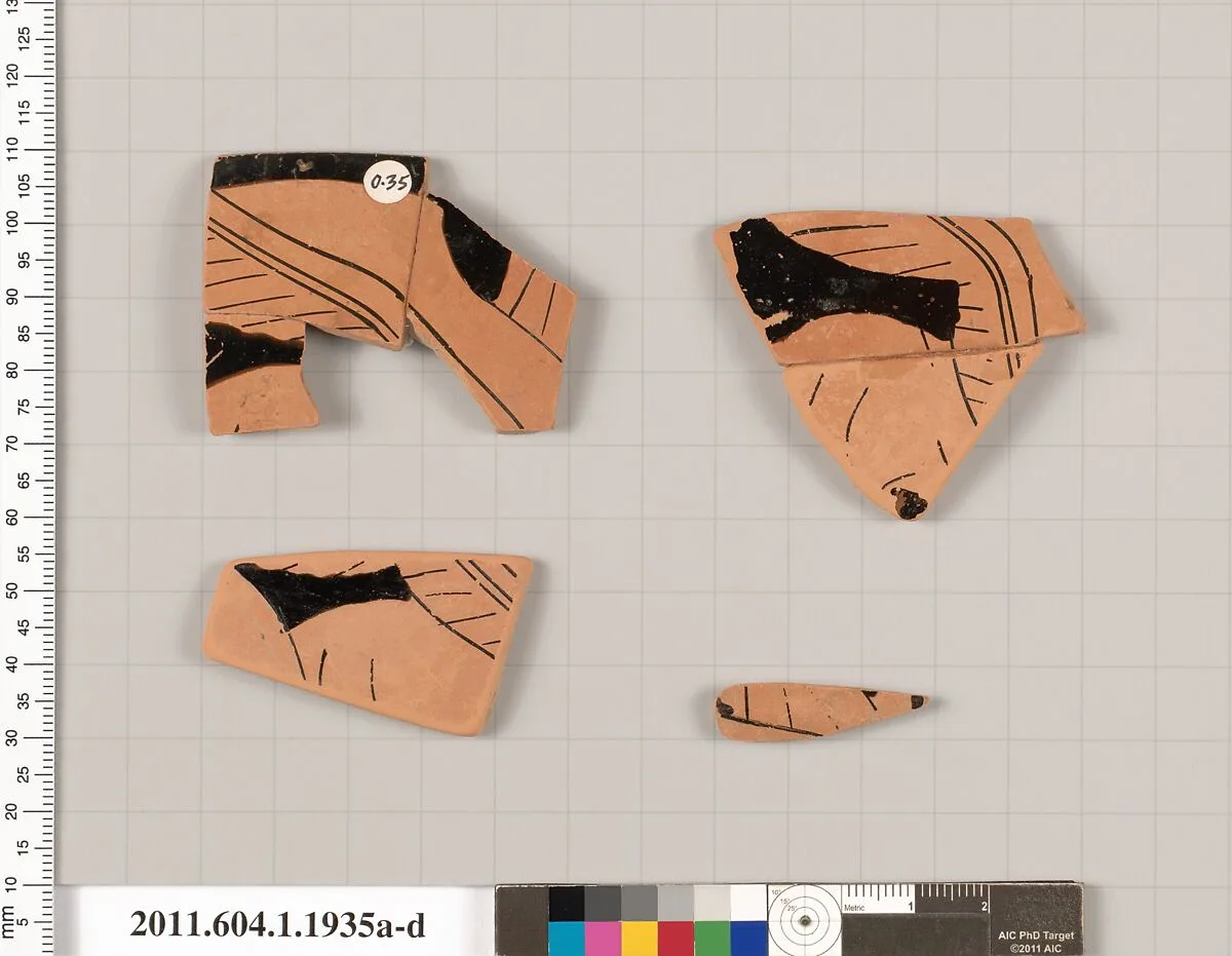 Terracotta fragments of a kylix (drinking cup) — Unknown