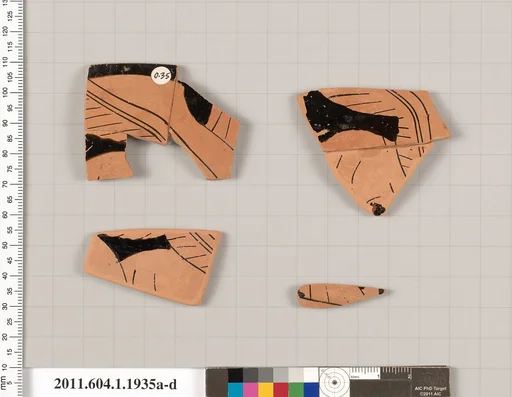 Terracotta fragments of a kylix (drinking cup)