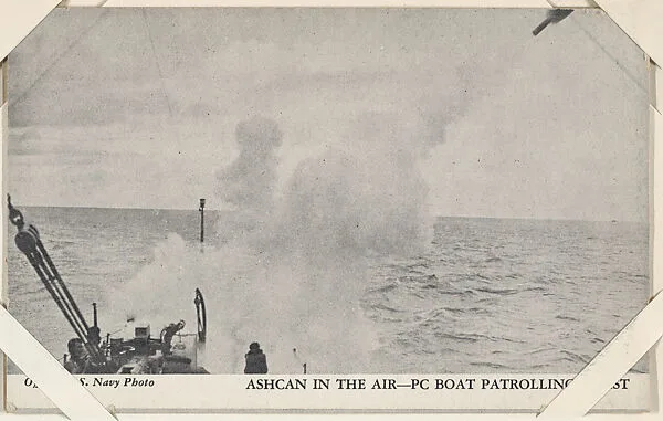 Ashcan in the Air -- PC Boat Patrolling Coast from Military--Official Photos cards (W615) — Unknown