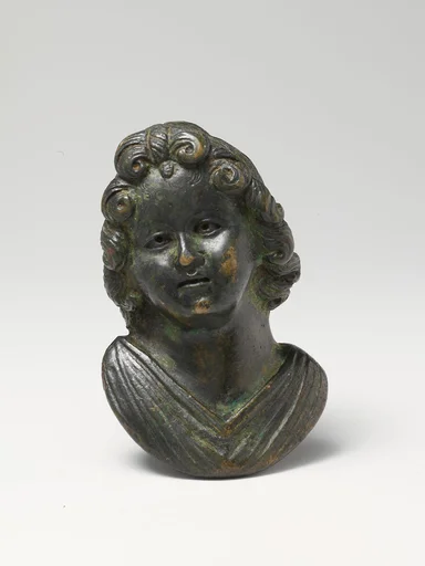 Bronze portrait bust of a boy