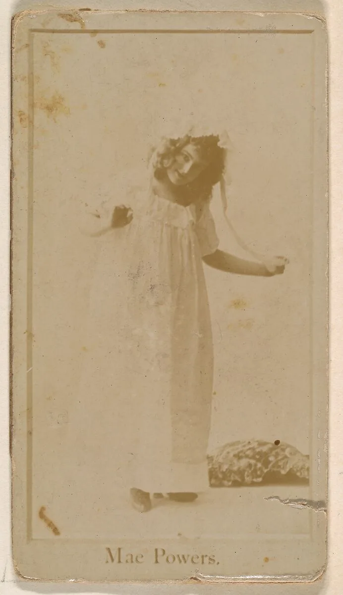 Mae Powers, from the Actresses series (N245) issued by Kinney Brothers to promote Sweet Caporal Cigarettes — Kinney Brothers Tobacco Company