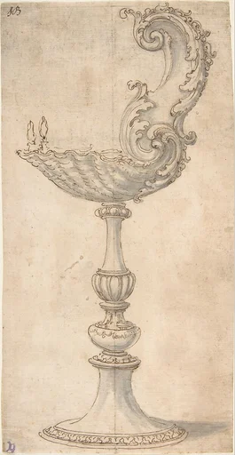 Design for a Cup or Reliquary Composed of a Shell and S-Volute.