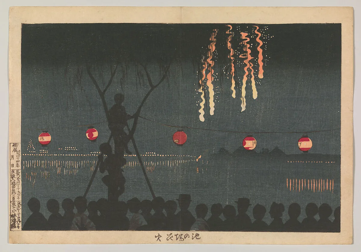 「池の端花火」|Fireworks at Ikenohata — Kobayashi Kiyochika