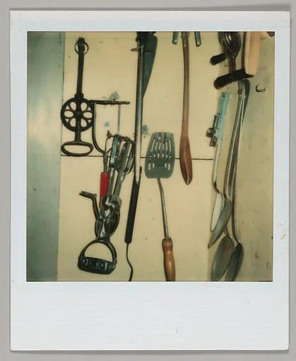 [Kitchen Utensils Hanging on Wall]
