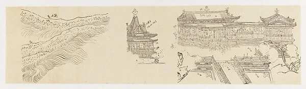 現代 謝稚柳 宮室水紋臨本 鏡片|Palace Halls and Waves — Xie Zhiliu