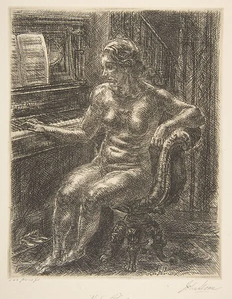 Nude at Piano — John Sloan