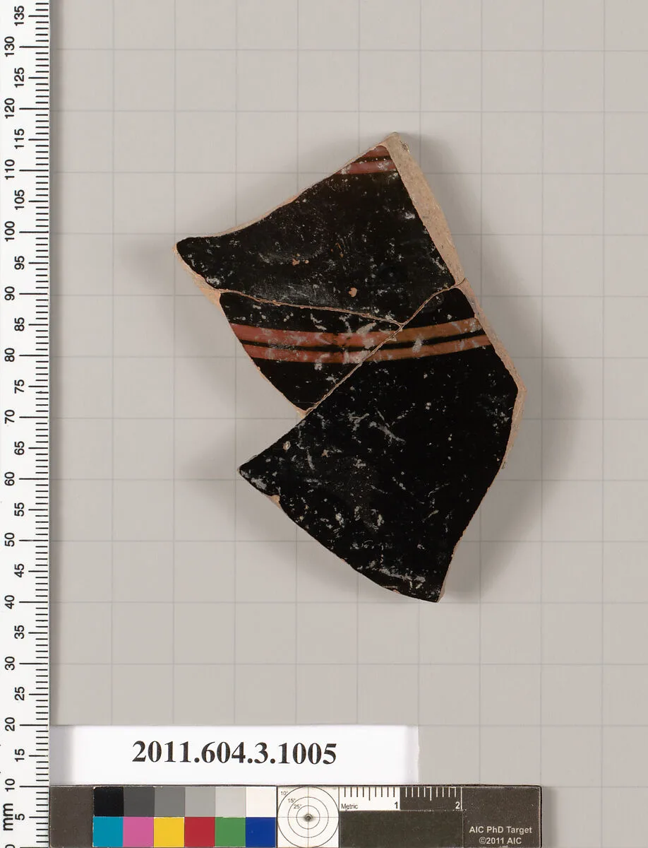 Terracotta fragment of lekanis (covered dish)? — Unknown