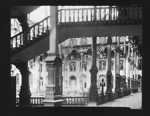 [Porch and External Stairwell of United States Hotel, Saratoga Springs, New York]