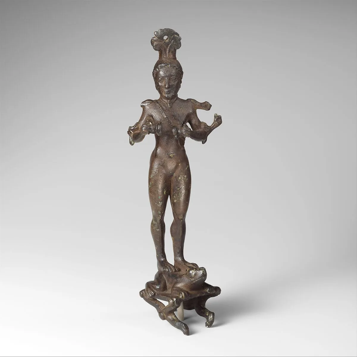 Bronze mirror support in the form of a nude girl — Unknown