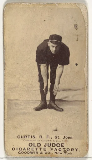Ervin Duane "Jim" Curtiss, Right Field, St. Joseph Clay Eaters, from the Old Judge series (N172) for Old Judge Cigarettes