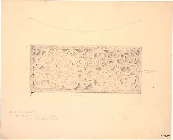 Design for heating register plate — Louis C. Tiffany|Tiffany Glass and Decorating Company