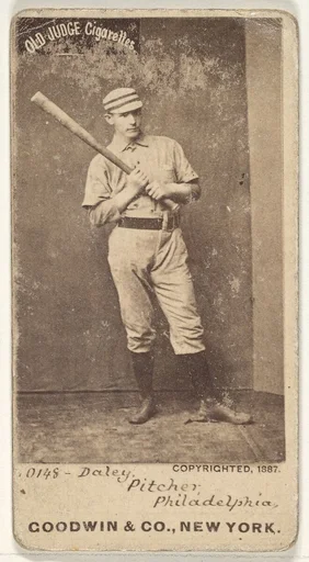 Edward M. Daily, Pitcher, Philadelphia, from the Old Judge series (N172) for Old Judge Cigarettes