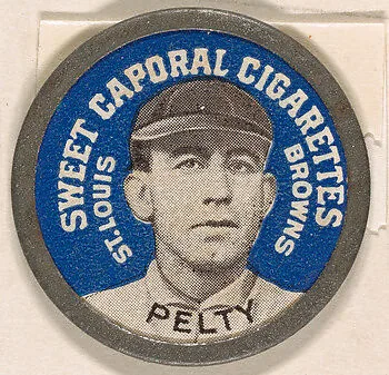 Pelty, St. Louis Browns (blue), from the Domino Discs series (PX7), issued by Kinney Brothers — Kinney Brothers Tobacco Company