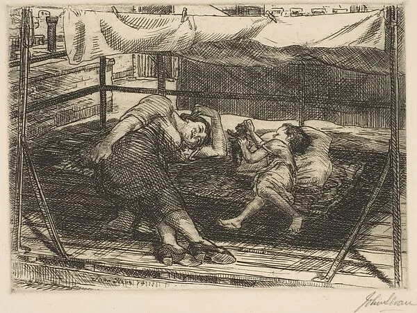 Woman and Child on the Roof — John Sloan