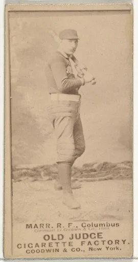Charles W. "Lefty" Marr, Right Field, Cleveland, from the Old Judge series (N172) for Old Judge Cigarettes