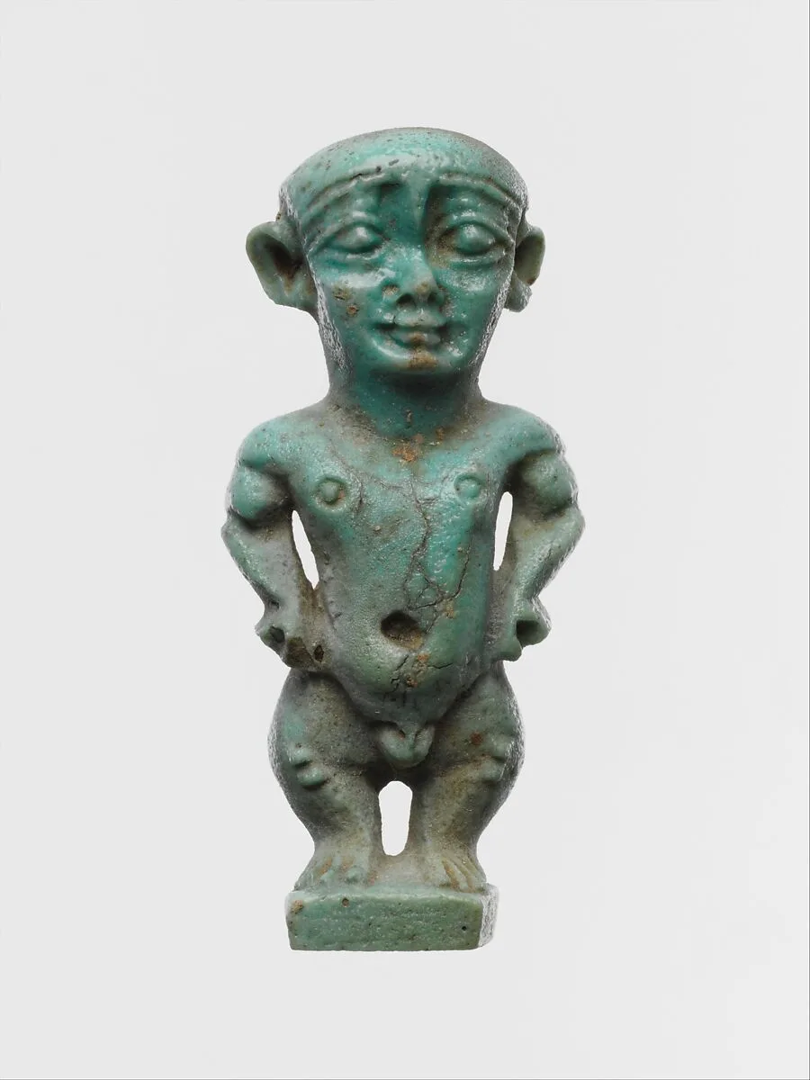 Faience amulet in the form of the dwarf god Pataikos — Unknown